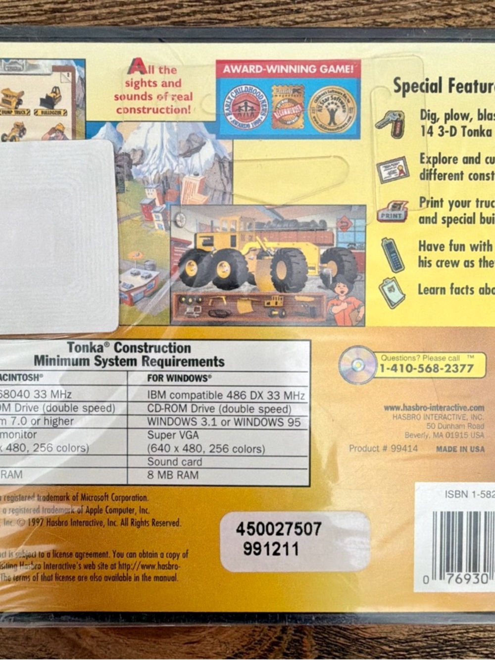 TONKA CONSTRUCTION 1997 Hasbro Interactive PC MAC CD-ROM Computer Software Game. - Picture 9 of 16